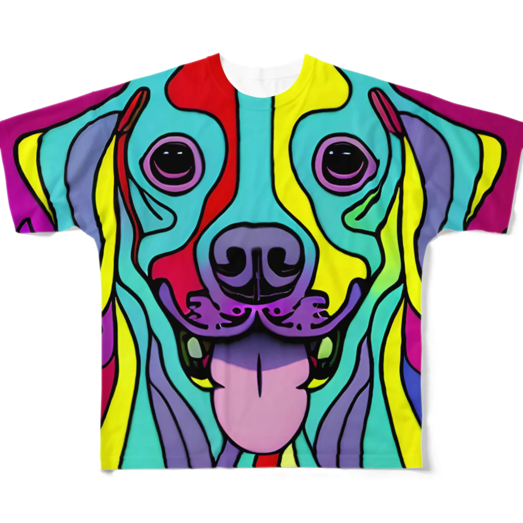 nakagawa-kikakuの奇抜なアート風の可愛い犬のグッズ All-Over Print T-Shirt