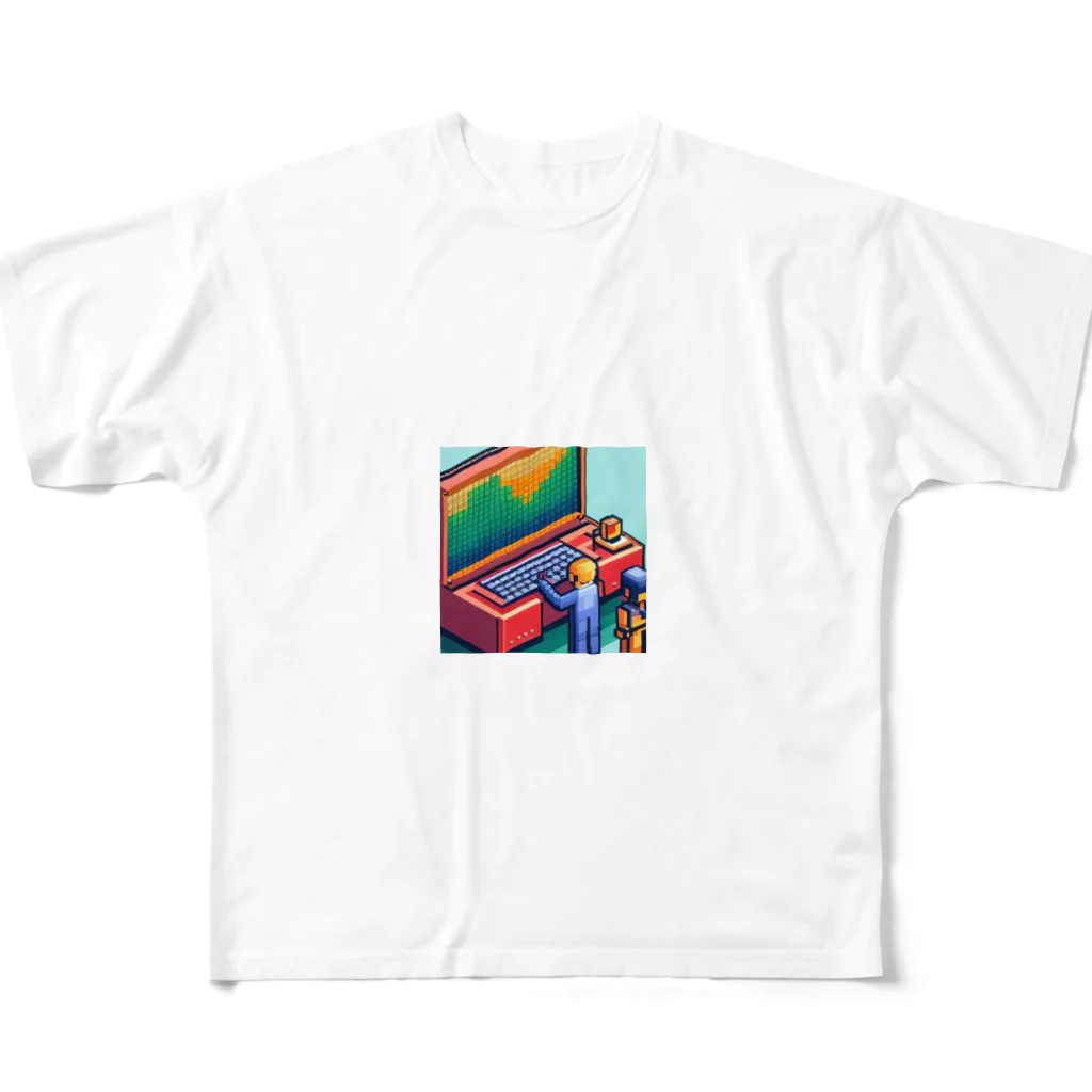 yorozuya4628のドットエンジニア ミニフィグ All-Over Print T-Shirt