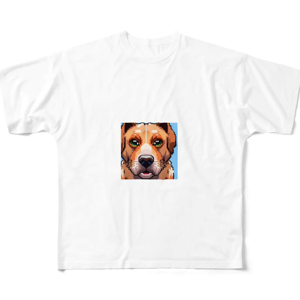 getprizeのドット絵の犬 フルグラフィックTシャツ