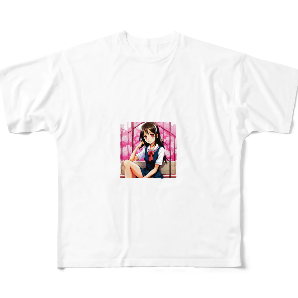 🎨デザイン宮殿🛍️の✨明るい美少女シリーズ：スレンダー女子高生エディション✨ All-Over Print T-Shirt