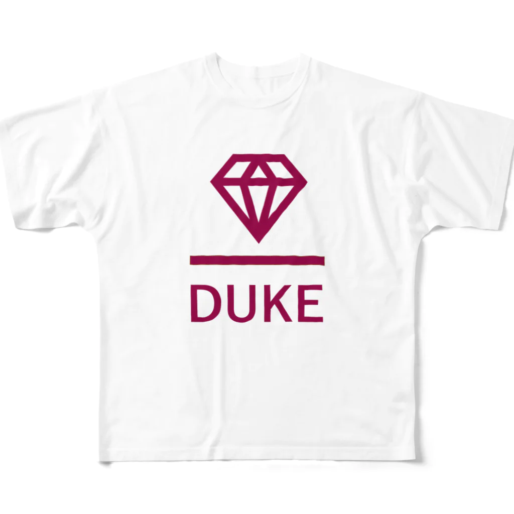 Duke Diamondのデューク・ダイアモンド(ボルドー) All-Over Print T-Shirt