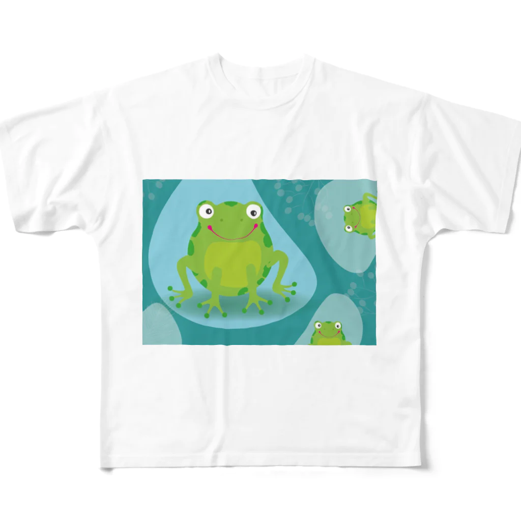 mumusのかえるのイラストグッズ All-Over Print T-Shirt