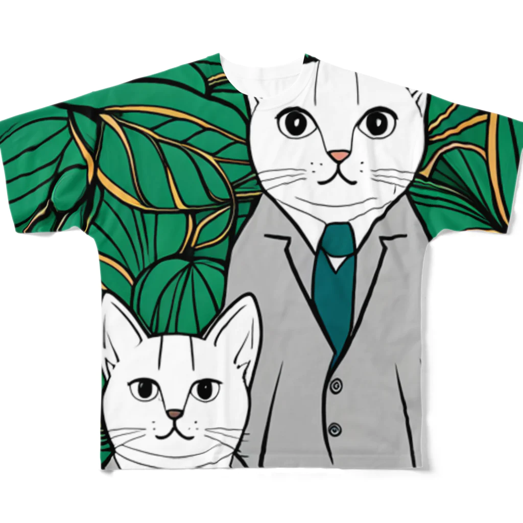 ゆゆのお店の2匹の猫 All-Over Print T-Shirt