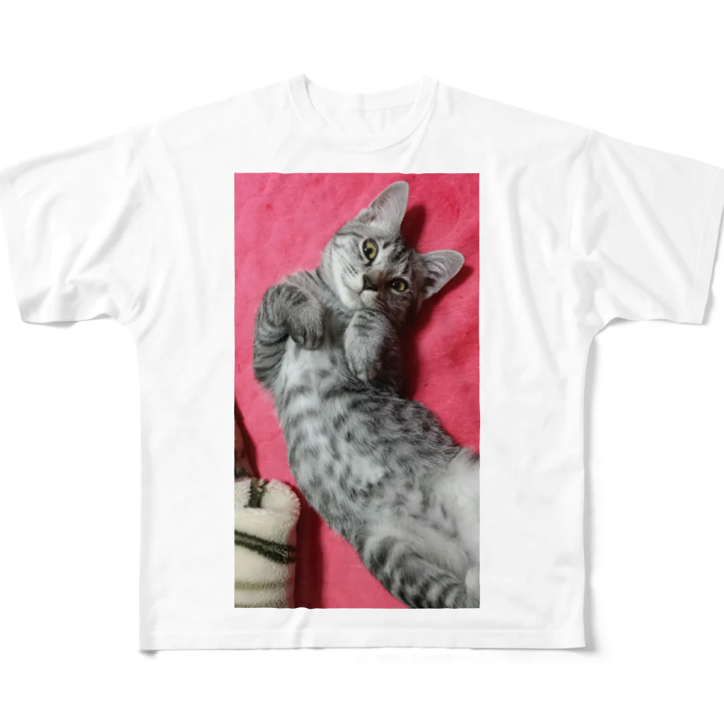 Grayの可愛げがあった頃の猫です｡ フルグラフィックTシャツ