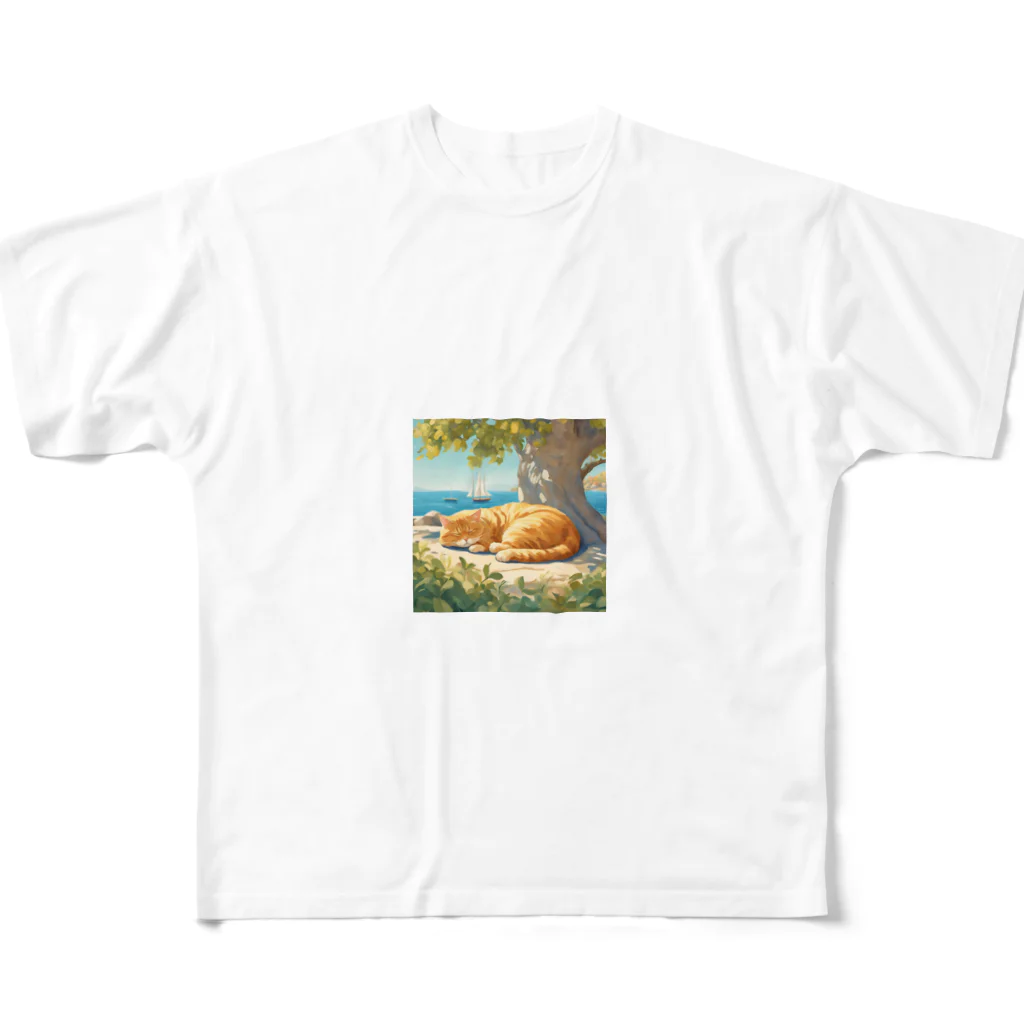 舞七里夜の猫の夢 All-Over Print T-Shirt