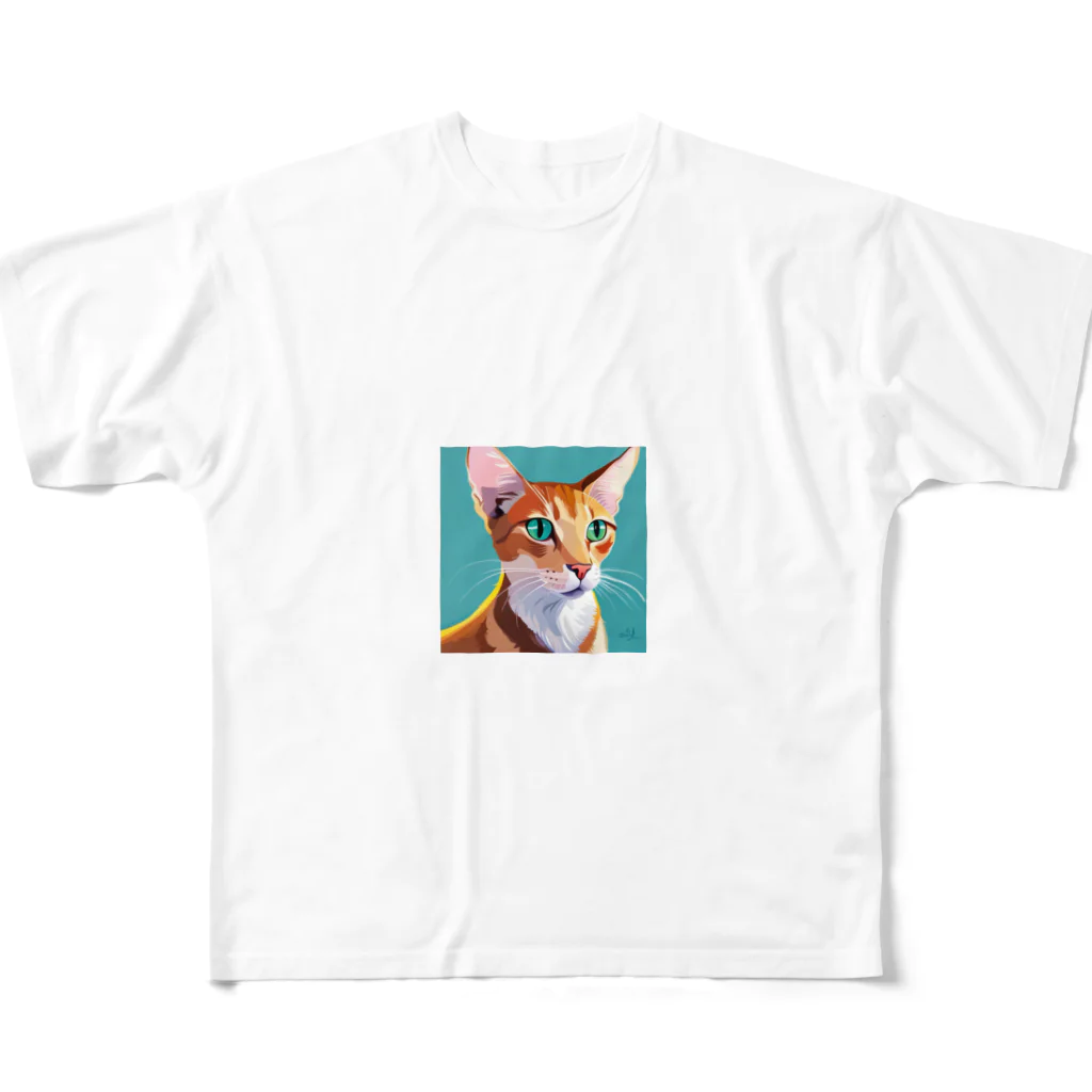 Satochuのオリエンタルショートヘア All-Over Print T-Shirt