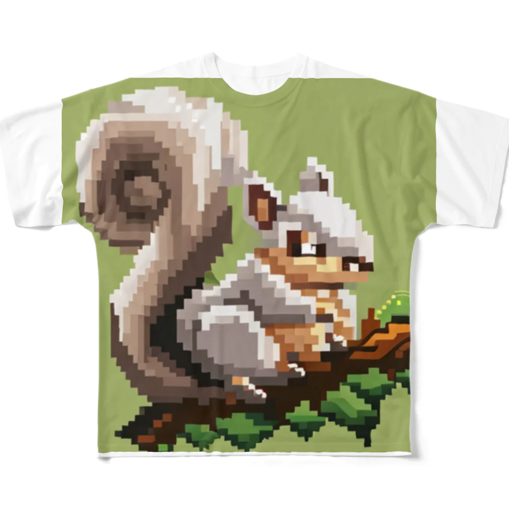 L-USのドット絵のりすくん フルグラフィックTシャツ