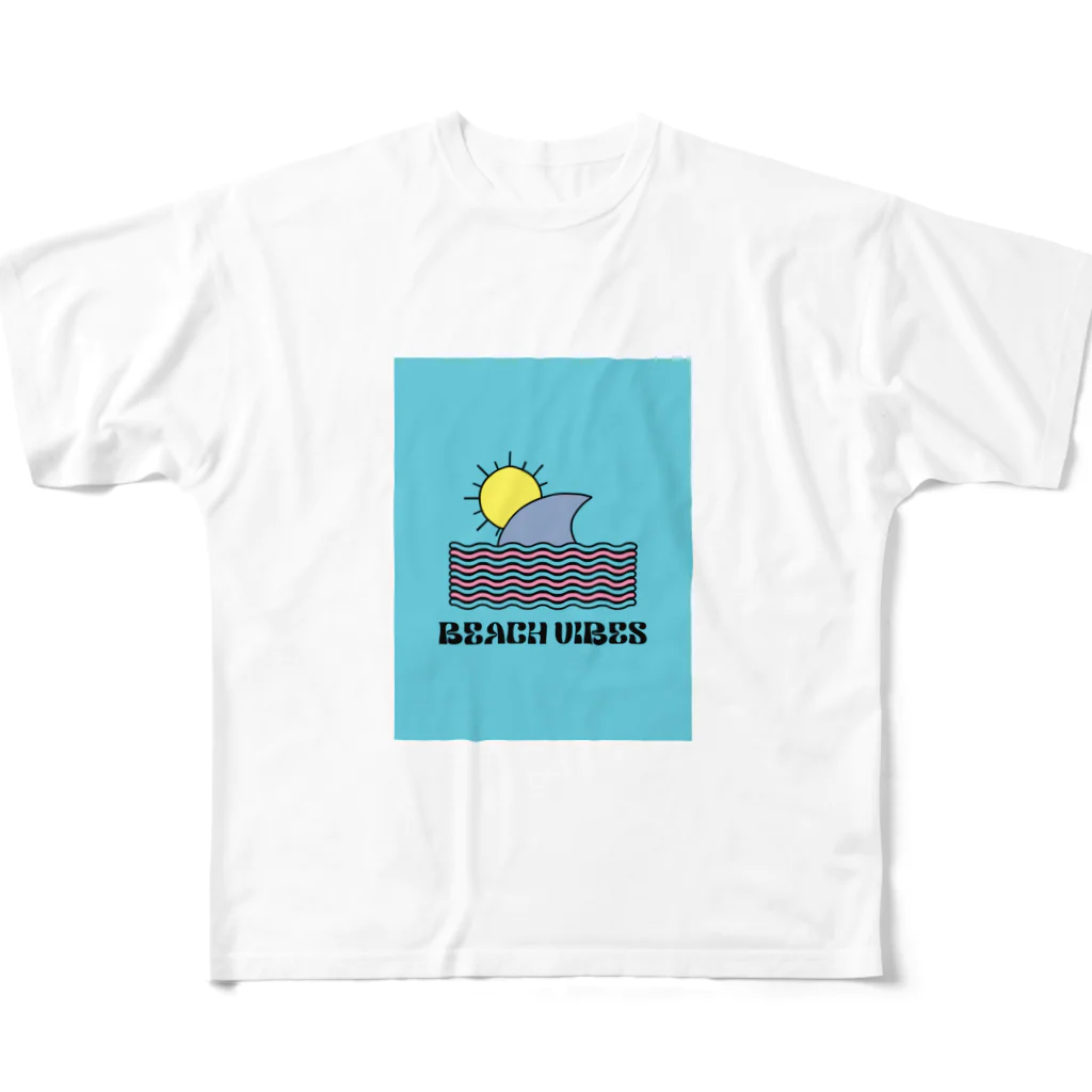 hassy3160のwhite beach vibesデザイン フルグラフィックTシャツ