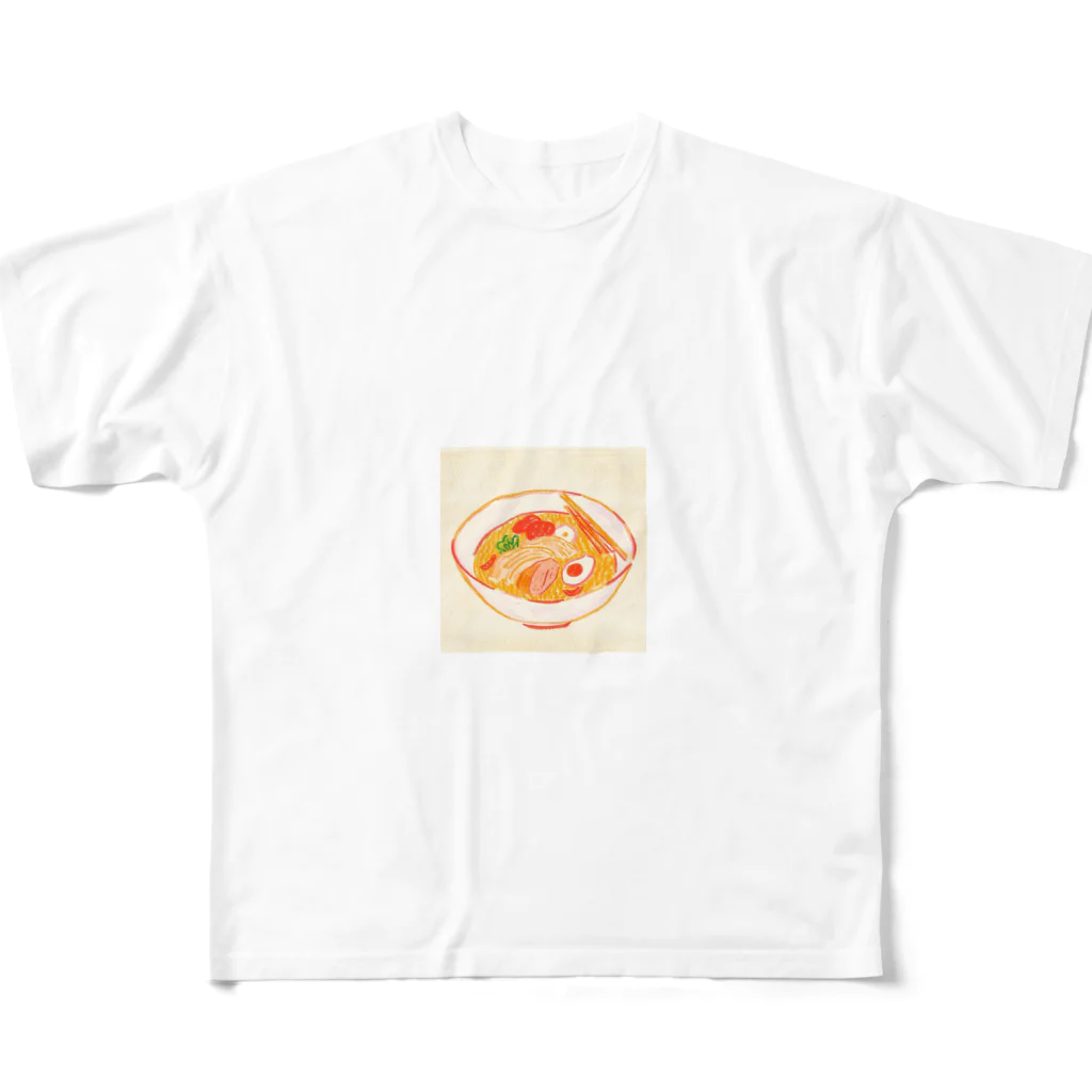 N氏のデザイン倉庫(Mr. N's Design Warehouse)の昭和のラーメン フルグラフィックTシャツ