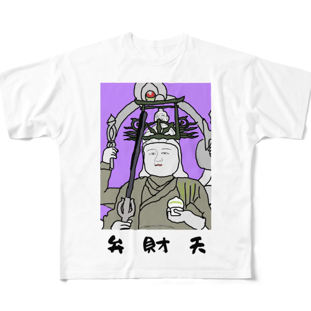 kazu_gの弁財天（切抜きロゴ/淡色グッズ用） All-Over Print T-Shirt