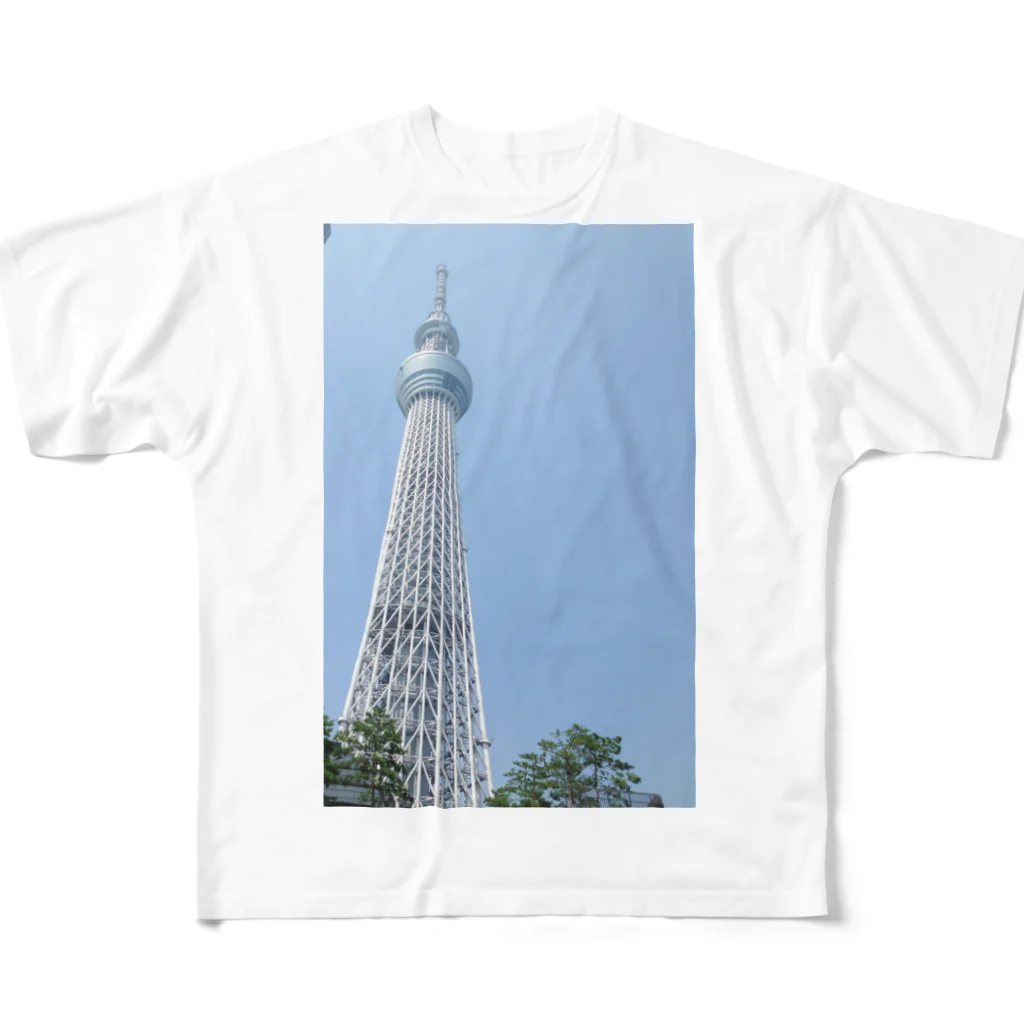 kyurakkoのTOKYO SKYTREE フルグラフィックTシャツ