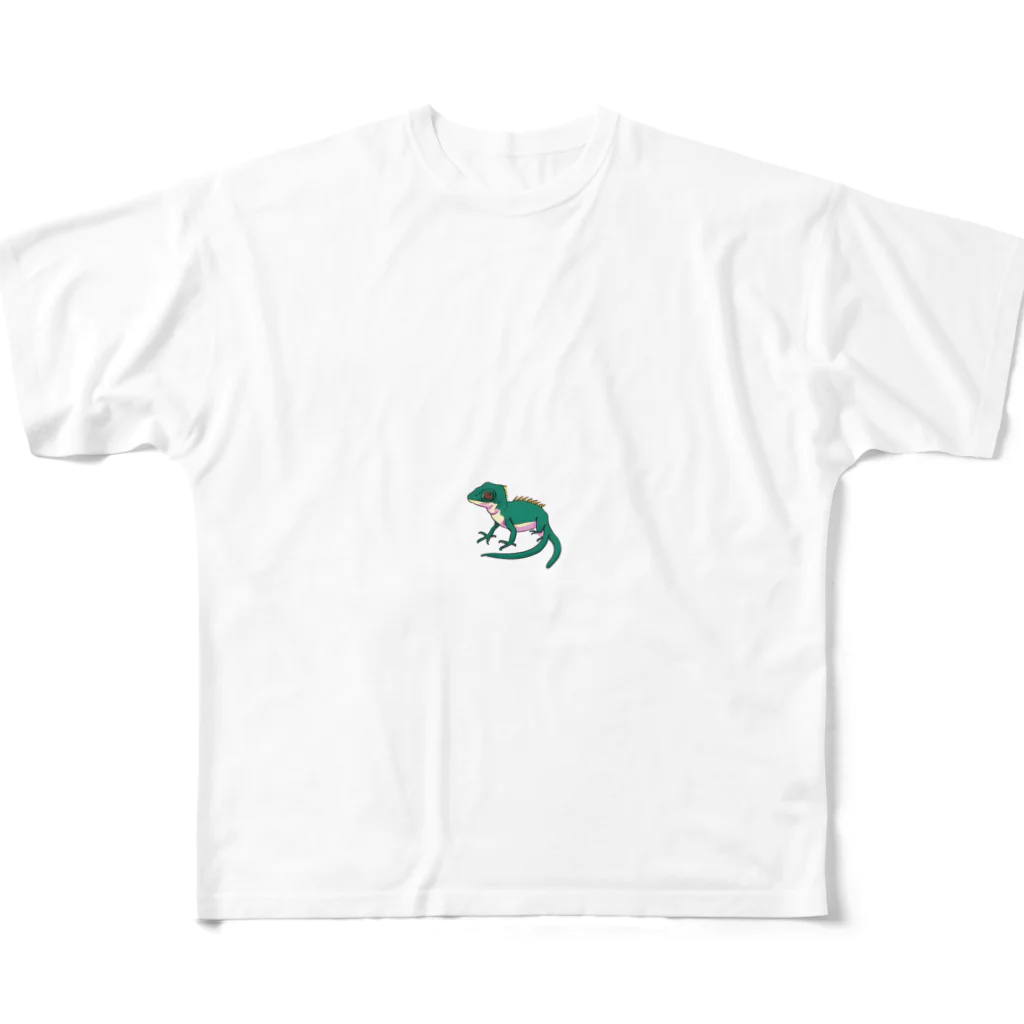 matu0のかっこいいトカゲ フルグラフィックTシャツ