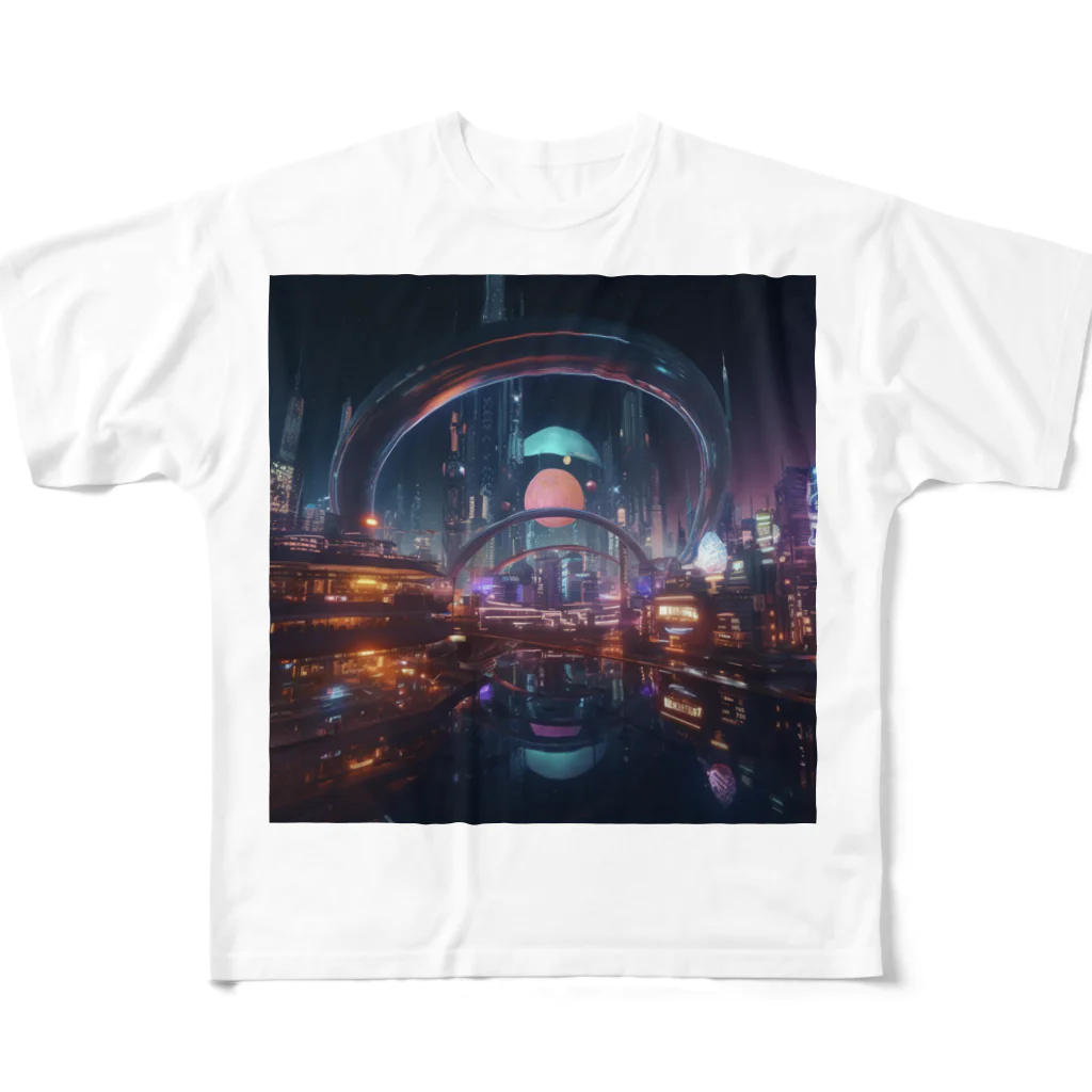 SONESONEのサイバーパンクなラスベガス All-Over Print T-Shirt