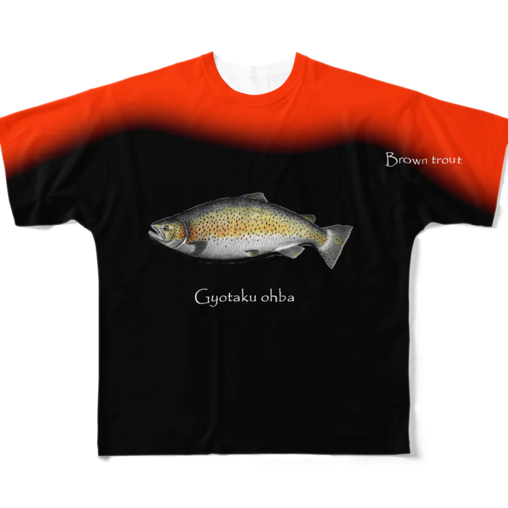 G-HERRINGのブラウントラウト（ Brown trout ）あらゆる生命たちへ感謝をささげます。 All-Over Print T-Shirt