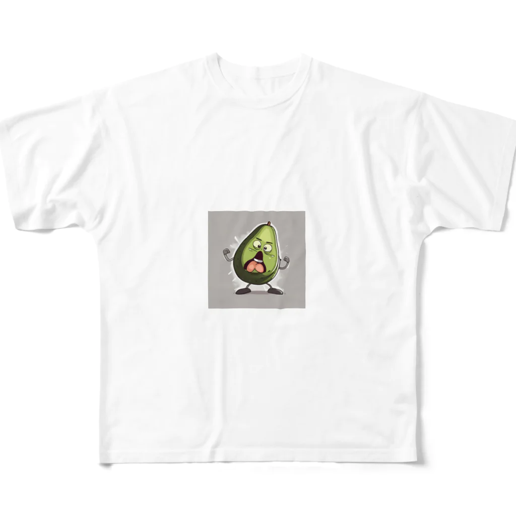 takanori5のアングリーダンシングアボカド All-Over Print T-Shirt