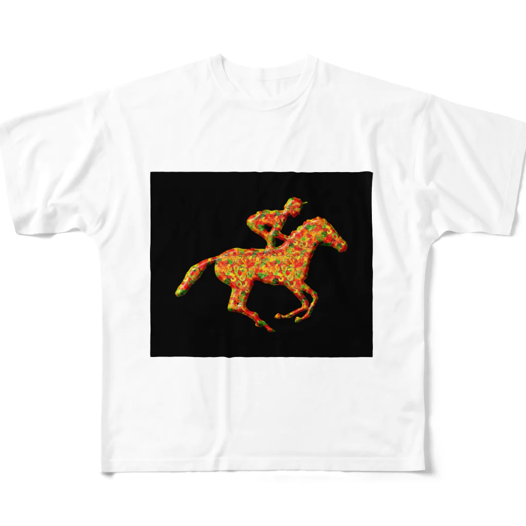 mumusの馬　colorful All-Over Print T-Shirt
