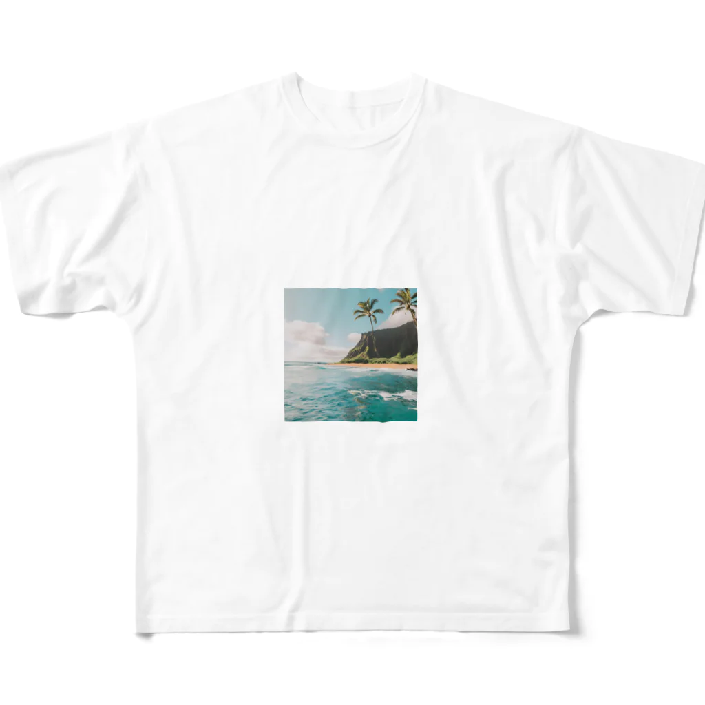 Makky_0401の南国の海イラストグッズ フルグラフィックTシャツ