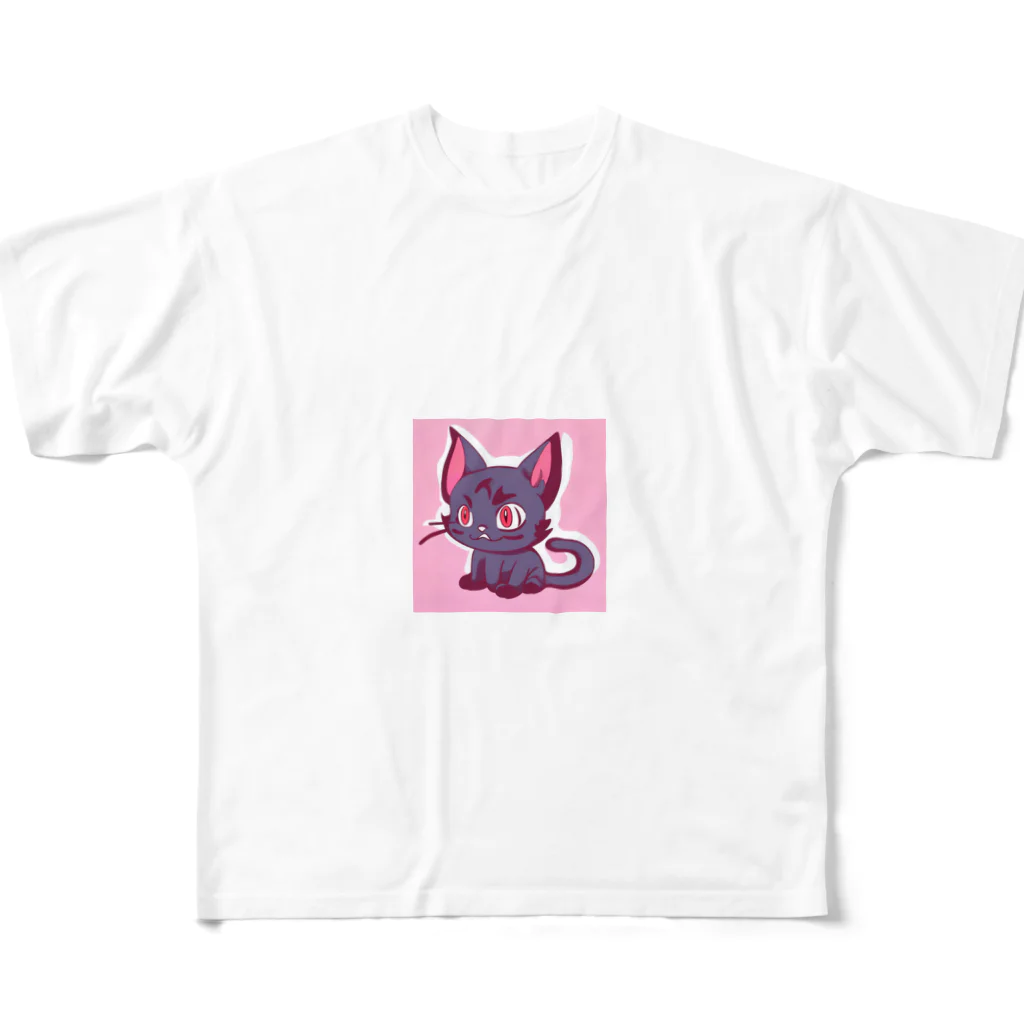 millpekoのデビニャット フルグラフィックTシャツ