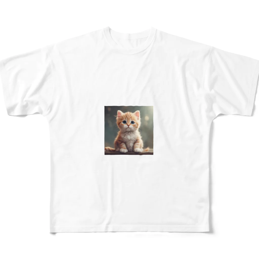 tetuharuのキュートな子猫 フルグラフィックTシャツ