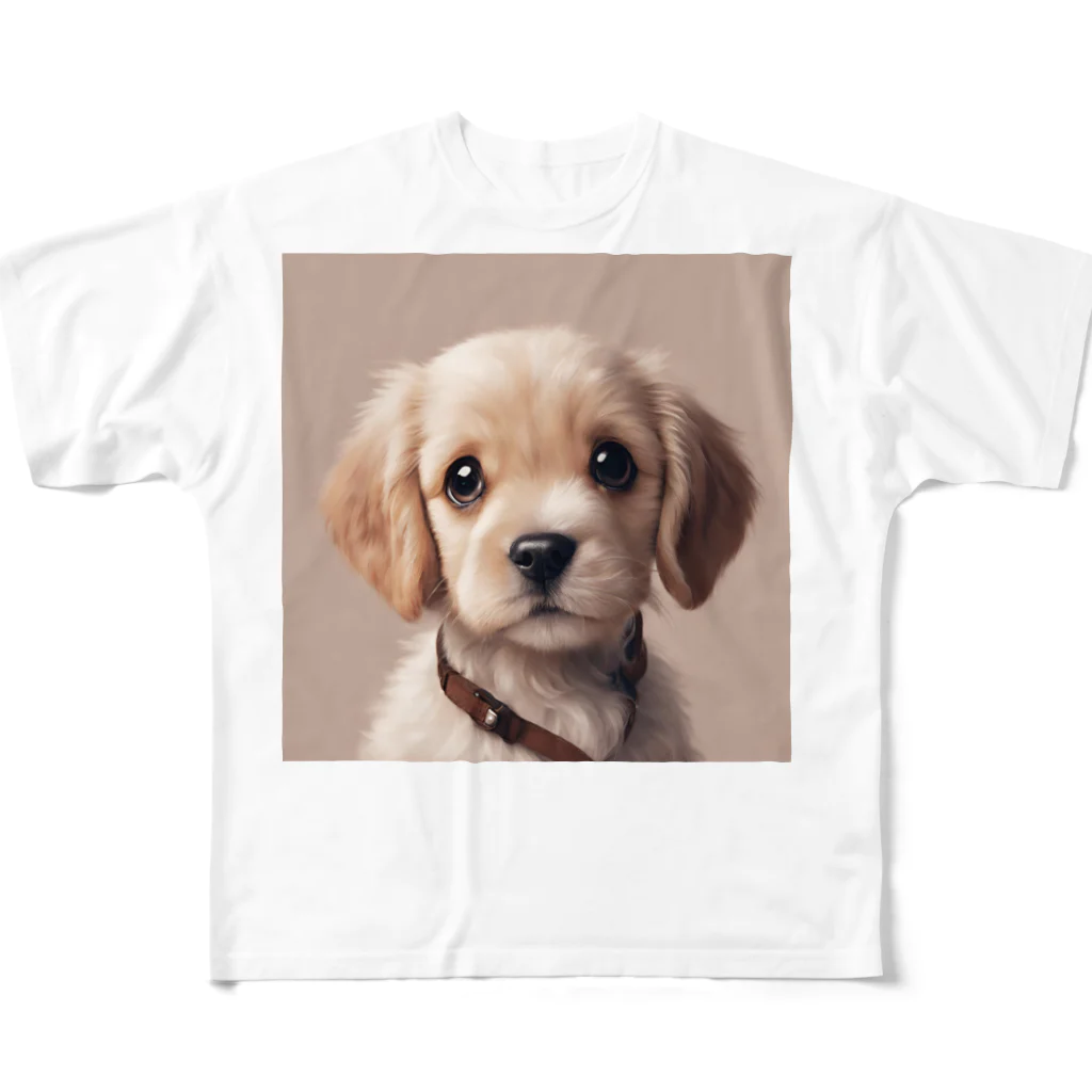 kunkun1048のめちゃカワ犬 フルグラフィックTシャツ