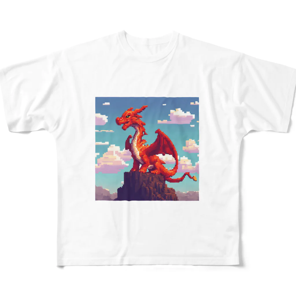 オカメインコのタロのドット絵のドラゴン フルグラフィックTシャツ