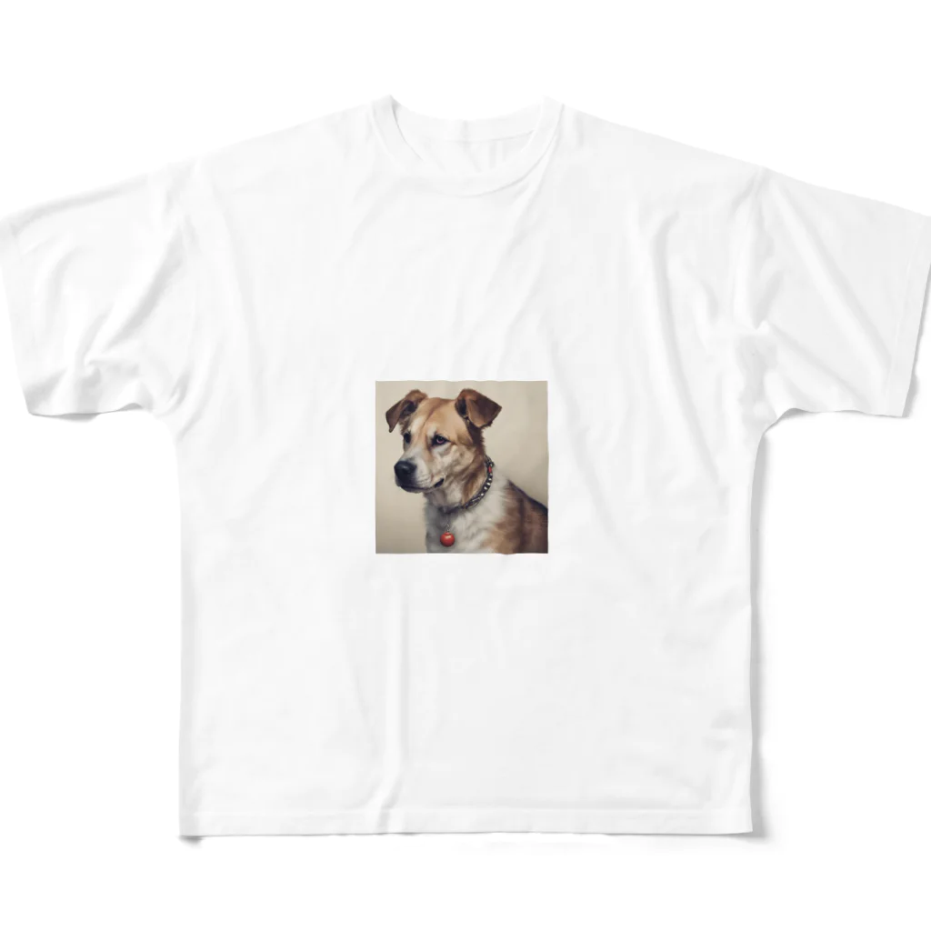 まさのお店の凛々しい犬 フルグラフィックTシャツ