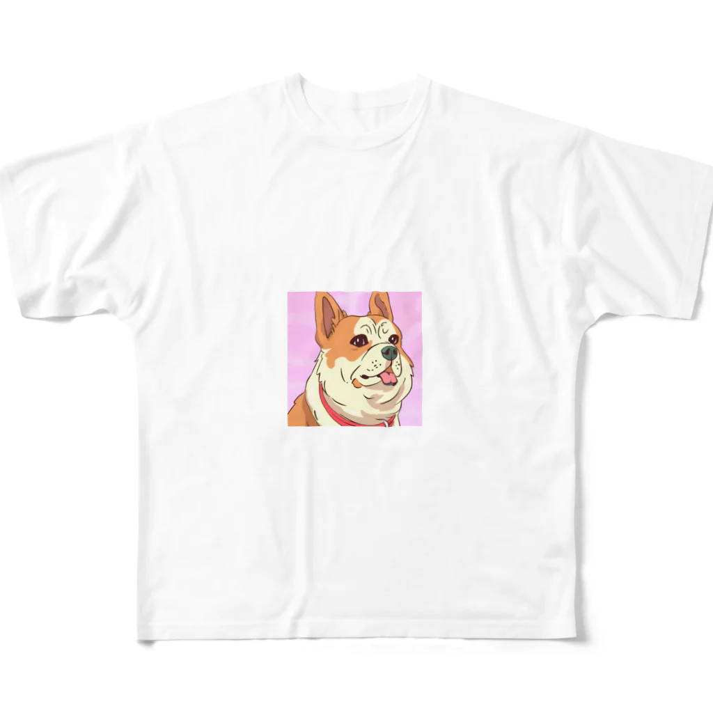 まさのお店の人懐こい犬 フルグラフィックTシャツ