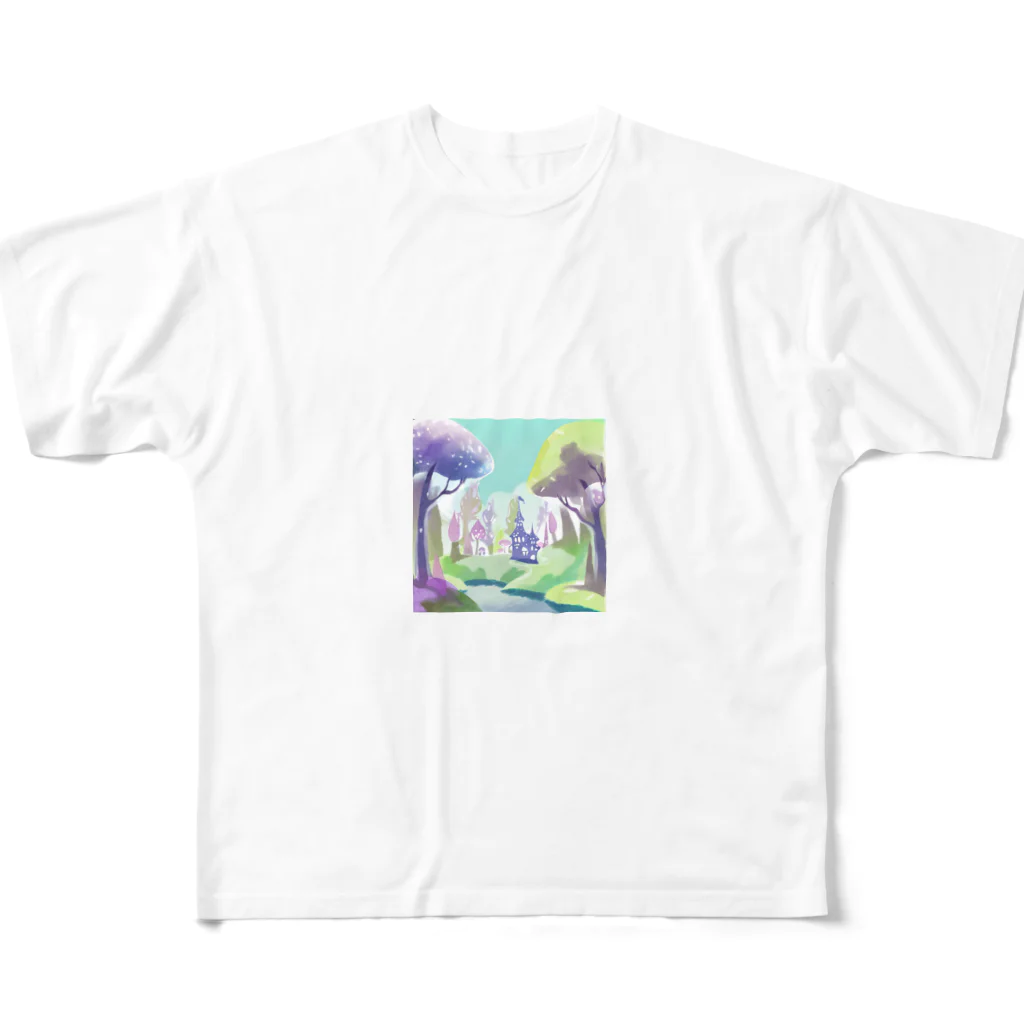 dxwtcrs94zの森のイラストグッズ フルグラフィックTシャツ