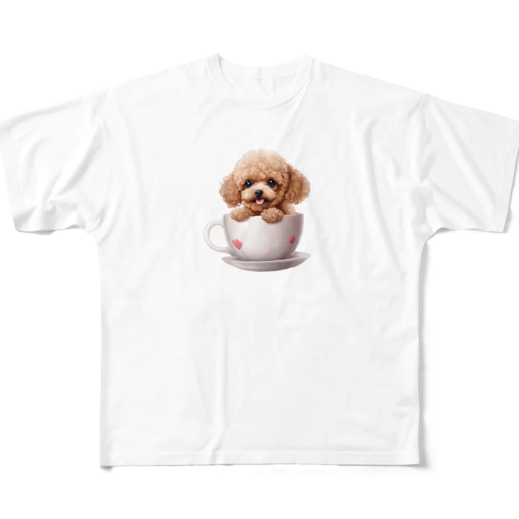 Tiny Cute Crittersのちっちゃいプードル フルグラフィックTシャツ