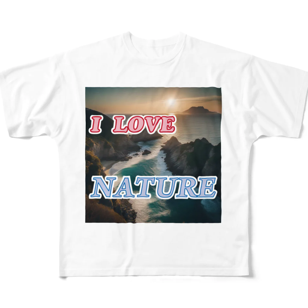 wataru-ingのI LOVE NATURE フルグラフィックTシャツ