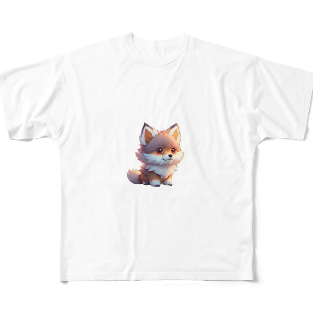 romi-yuのキツネくん フルグラフィックTシャツ