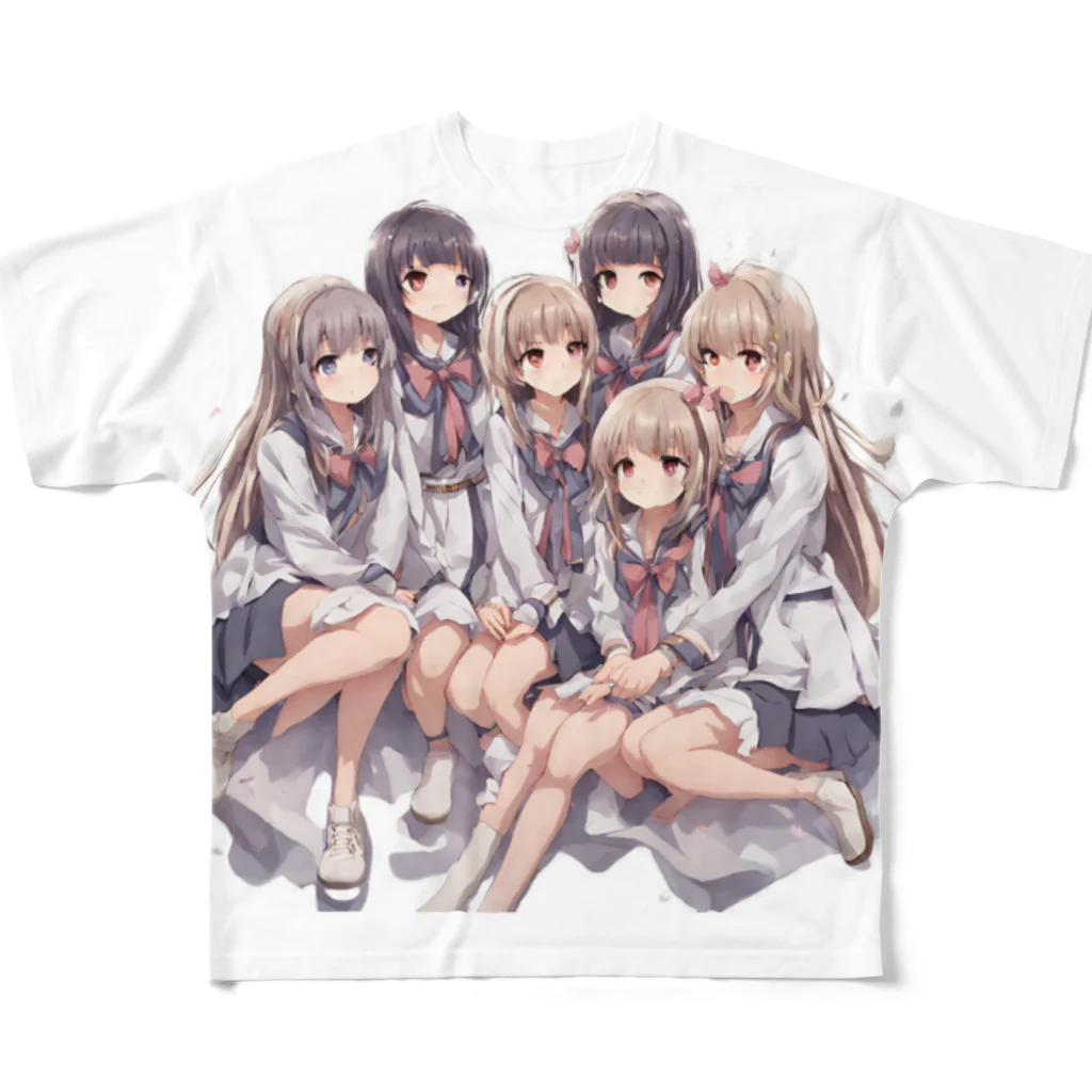 KAZU SHOPの萌え系　癒し系女子　 フルグラフィックTシャツ