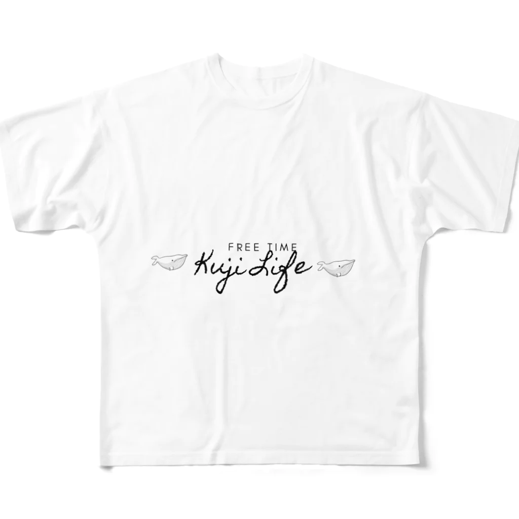 71-Coffeeのくじら【自由時間】 フルグラフィックTシャツ