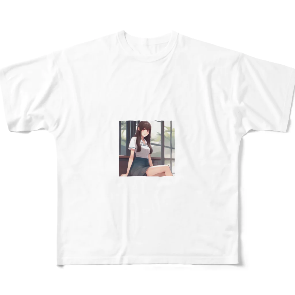ワンダーワールド・ワンストップのロングヘアのかわいい女性のグッズ All-Over Print T-Shirt