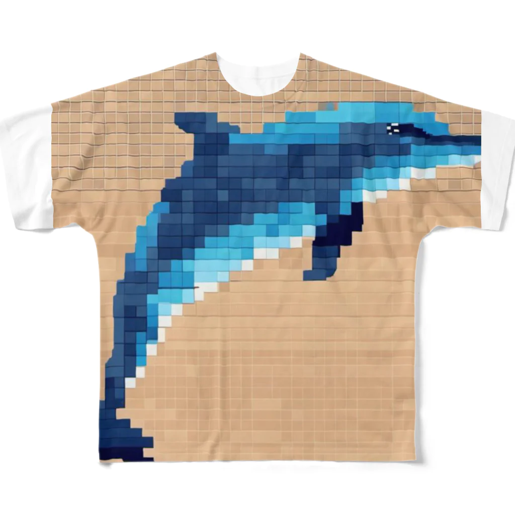 和み庵のドット絵　イルカ All-Over Print T-Shirt