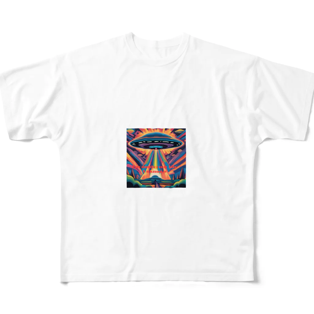 Zvookのサイケデリック　UFO Encountering the Unknown All-Over Print T-Shirt