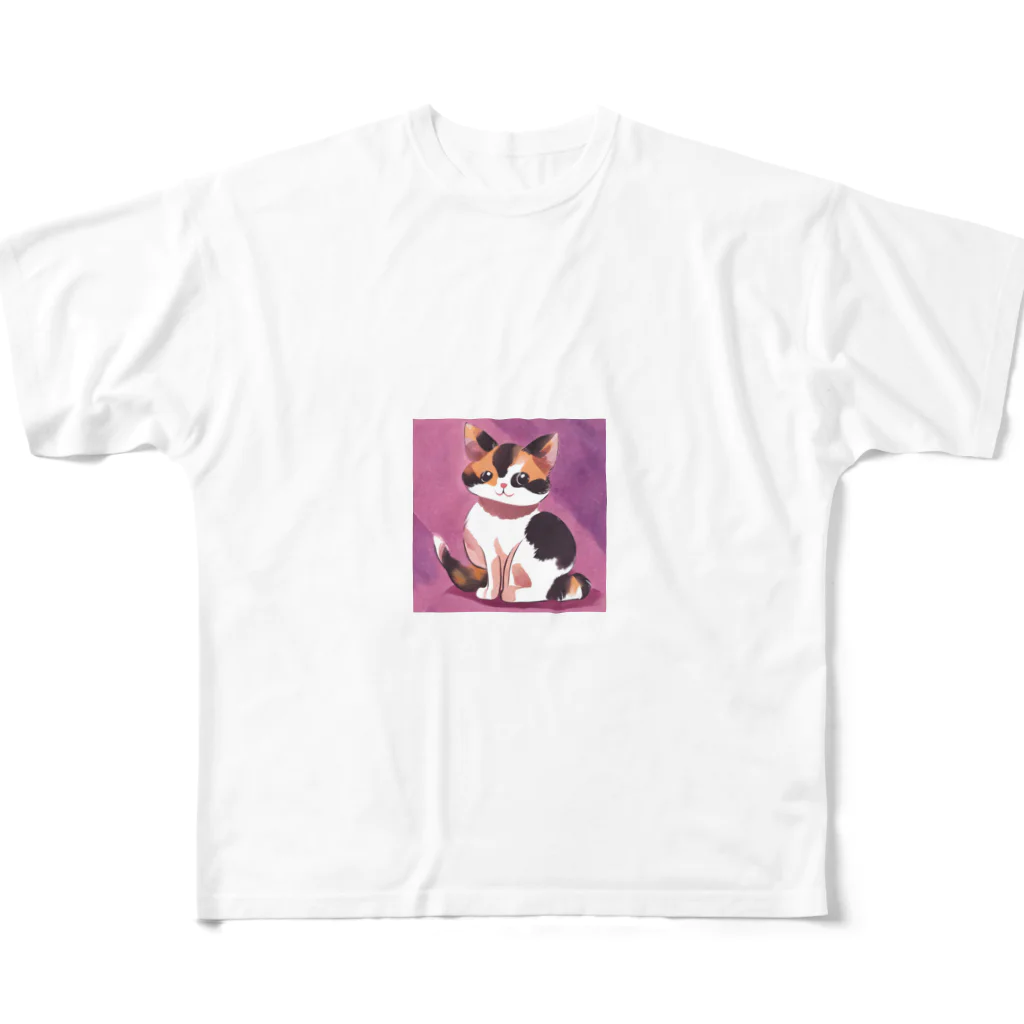 teru011のかわいい　三毛猫　グッズ All-Over Print T-Shirt