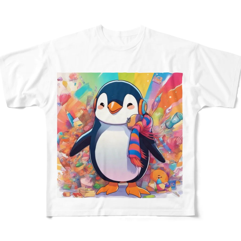 aki7sの笑顔のペンギン All-Over Print T-Shirt