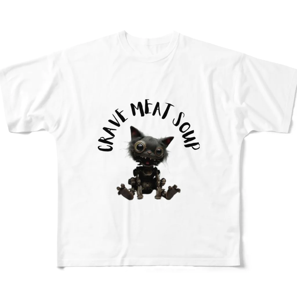 CRAVE MEAT SOUPの#Cyber Cat All-Over Print T-Shirt