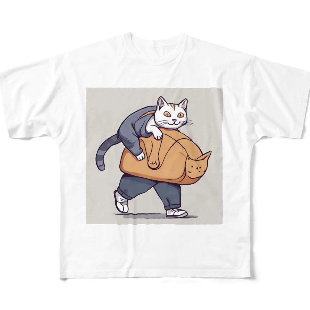 aoking_の不思議猫 フルグラフィックTシャツ