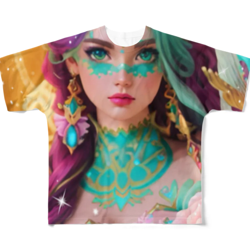 💖宇宙整体♪🌈♪こころからだチャンネル♪💖の beauty Rose  mermaid LARA All-Over Print T-Shirt