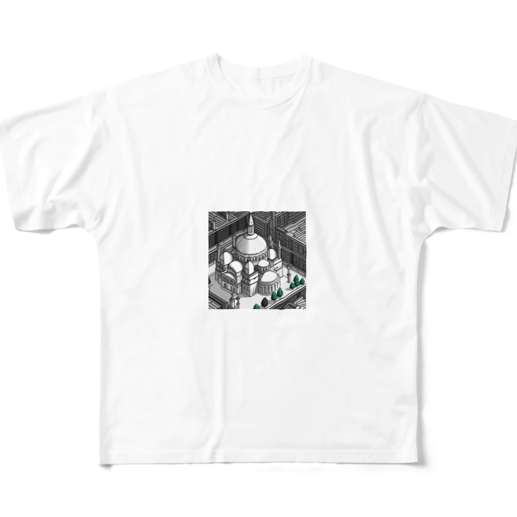 YoMiTの有名な観光スポットイメージ画像：イスタンブールのアヤソフィア（トルコ） All-Over Print T-Shirt