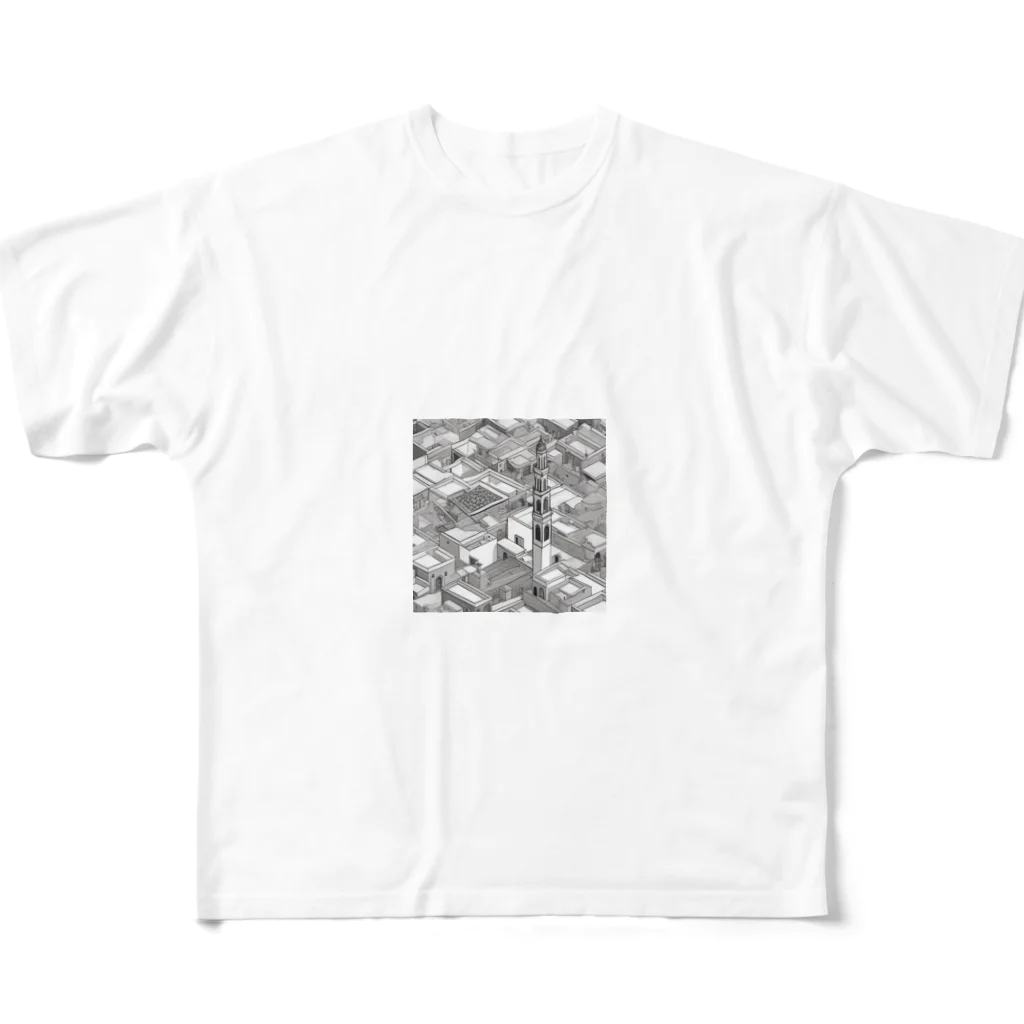 YoMiTの有名な観光スポットイメージ画像：モロッコのマラケシュ旧市街（モロッコ、マラケシュ） All-Over Print T-Shirt