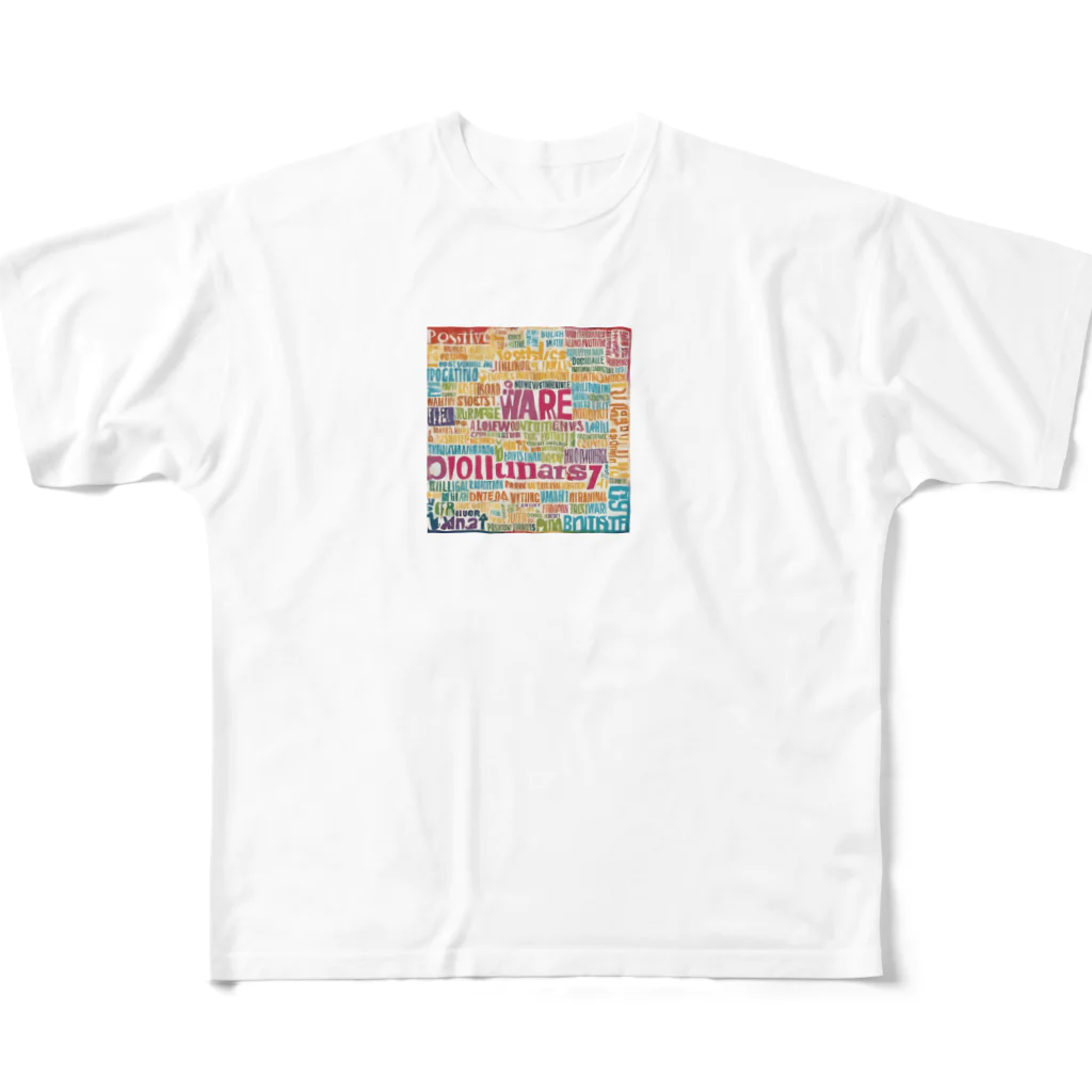 NYANKOのポジティブワード All-Over Print T-Shirt