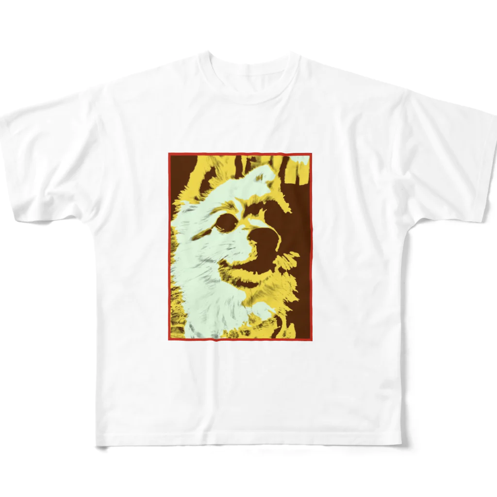 ポメラニアン🐕‍🦺チコちゃんの雑貨屋さんのカッコいいポメラニアンのイラストグッズ All-Over Print T-Shirt