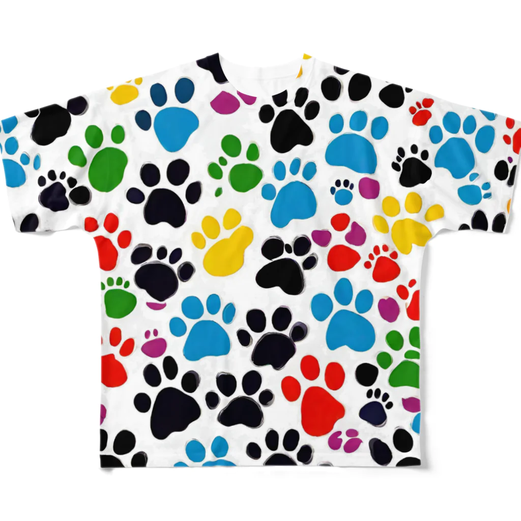 ktsanのカラフル肉球 All-Over Print T-Shirt