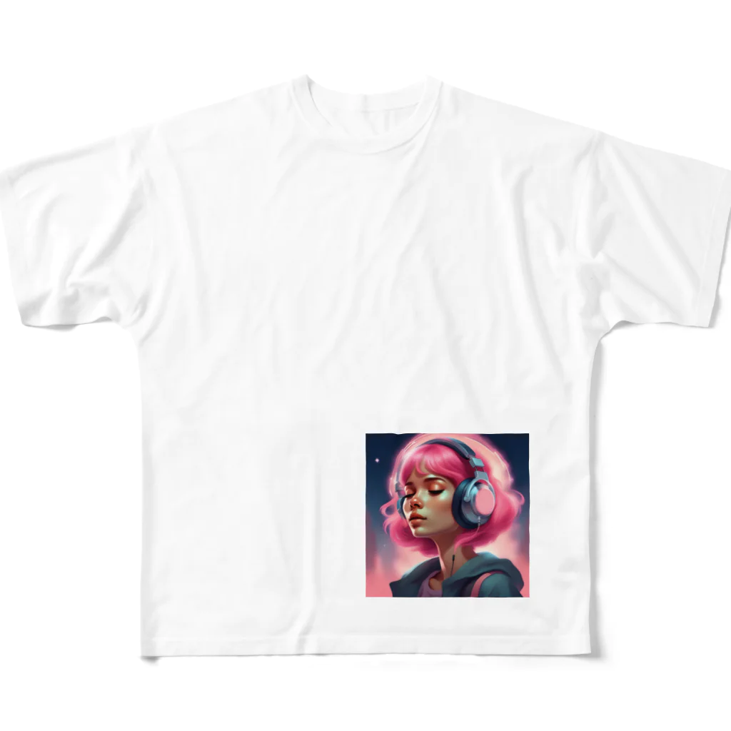 B_possibleのピンク髪の少女 リアルVer. All-Over Print T-Shirt