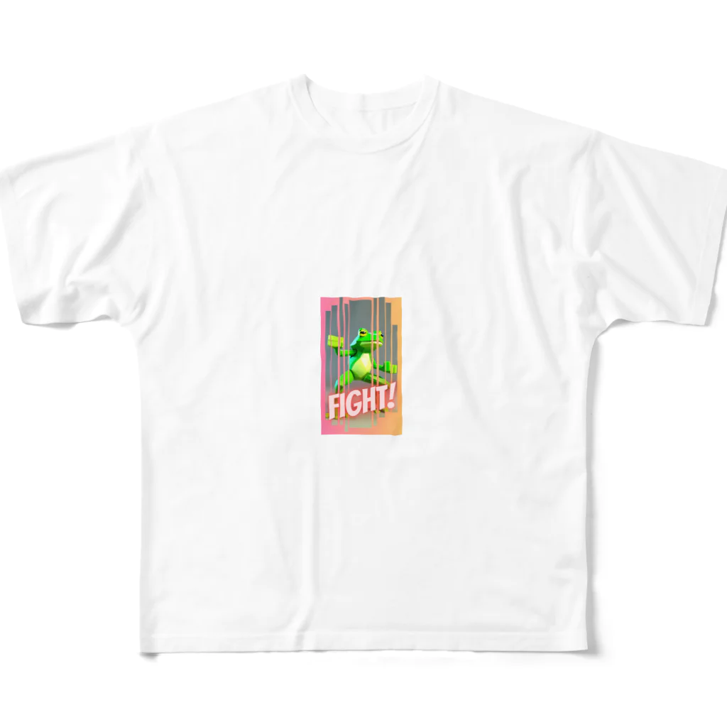 gasha-dokuroのkaeru〜戦え！ フルグラフィックTシャツ