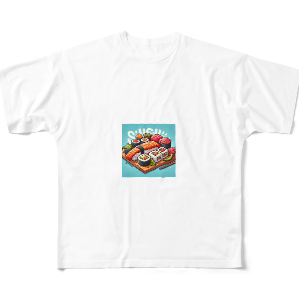 ワンダーワールド・ワンストップのカラフルなユニークな寿司 All-Over Print T-Shirt