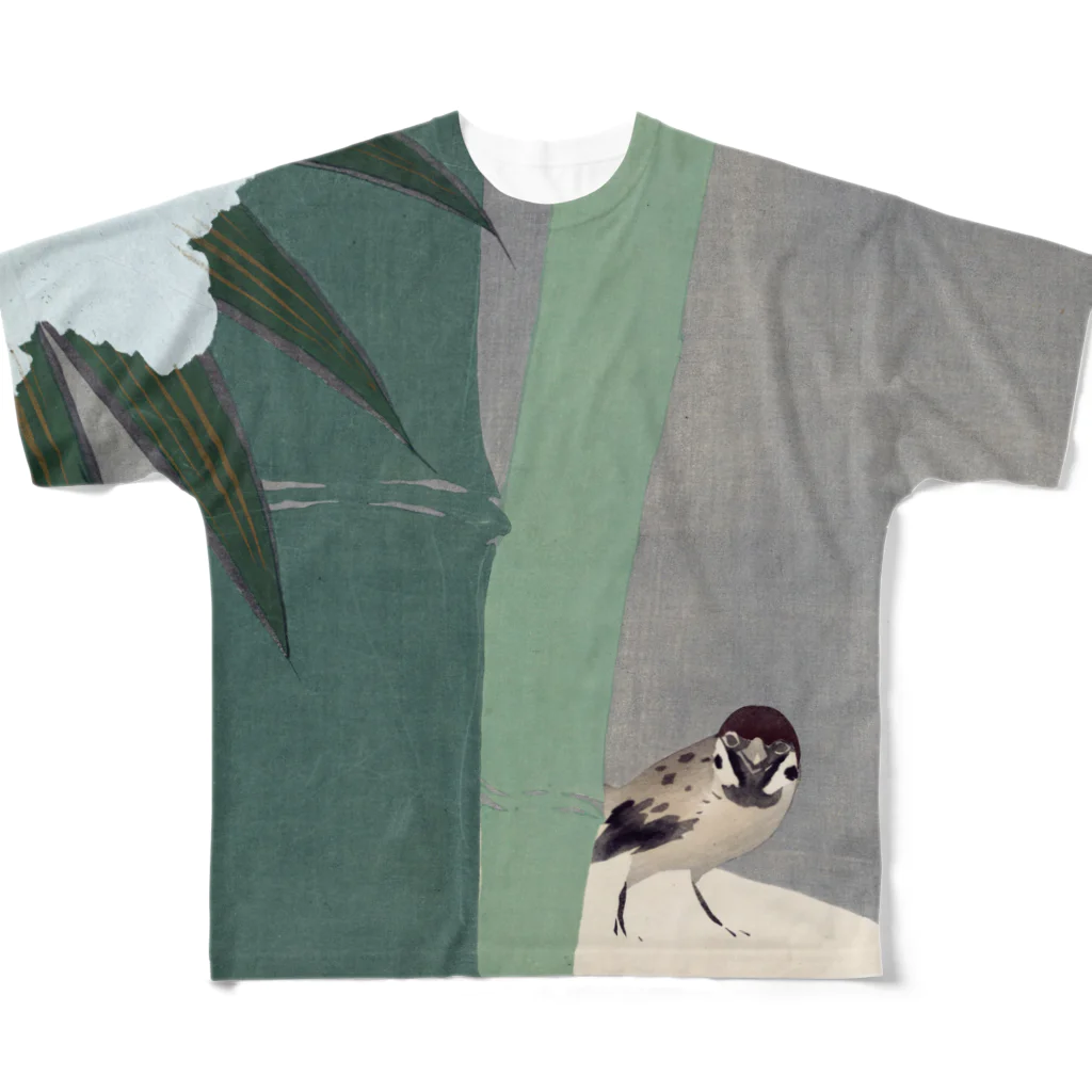 PALA's SHOP　cool、シュール、古風、和風、の中竹、神坂雪佳、1909年　Ⅱ All-Over Print T-Shirt